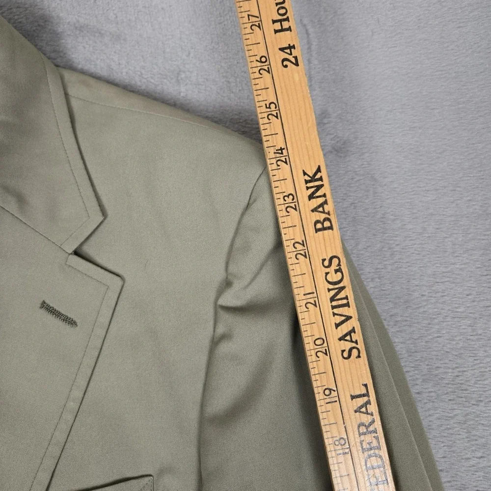 Vintage Brooks Brothers Suit Mens 44R 38x28 Green 100% Cotton 3-Button USA Made
